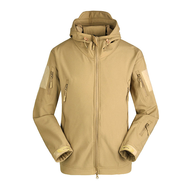 Тактична куртка Soft Shell Lesko A001 Sand Khaki 3XL армійська чоловіча - зображення 1