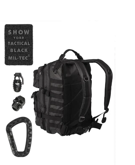 Тактичний рюкзак 36л, чорний Mil-Tec "ASSAULT Black 14002288 - изображение 2