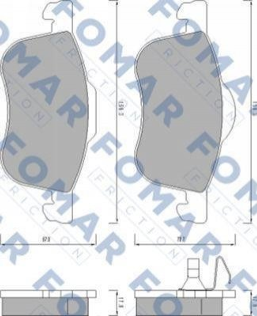Тормозные колодки FOMAR FO673481 Volvo V70, S80, XC70, S60 2724011, 274335, 272401 - изображение 1