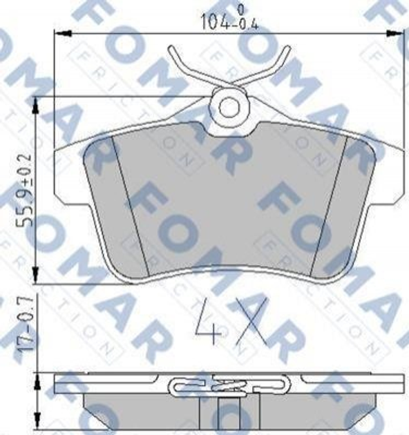 Тормозные колодки FOMAR FO896581 Citroen DS5, C4, DS4; Peugeot 5008, 3008, 308, 508 1608520680, 1608681680, 425435 - изображение 1