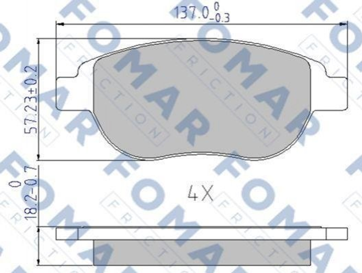 Тормозные колодки FOMAR FO687381 Peugeot 207, 307, Partner, 206; Citroen C4, Xsara, C3, Berlingo 425222, 425235, 425250 - изображение 1