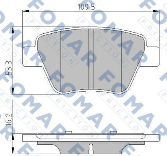 Тормозные колодки FOMAR FO691581 Seat Leon; Volkswagen Golf, Caddy, EOS, Touran, Scirocco, Jetta; Skoda Octavia, Superb, Yeti; Audi A1, A3 5K0698451, 5K0698451A, 2K5698451 - изображение 1