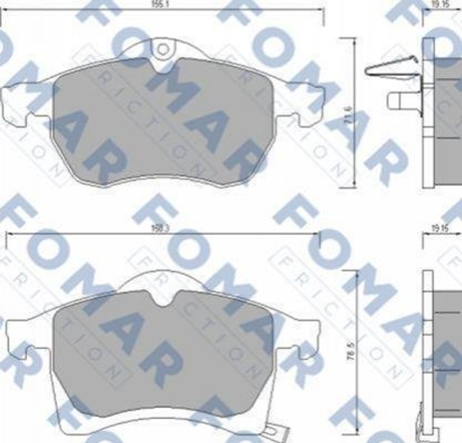 Тормозные колодки FOMAR FO666681 Opel Astra, Meriva, Zafira 1605009, 1605035, 1605070 - изображение 1