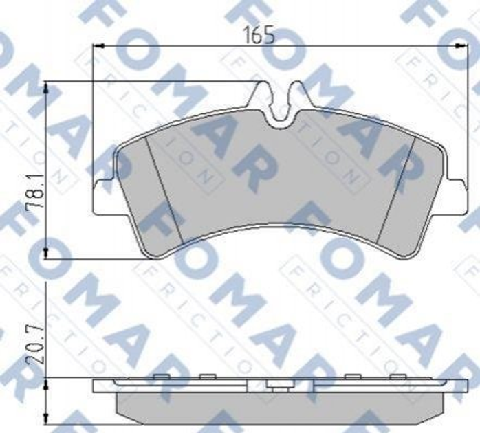 Тормозные колодки FOMAR FO923681 Mercedes Sprinter; Volkswagen Crafter; Mitsubishi Lancer 0044208120, 0054207420, 0064202220 - изображение 1