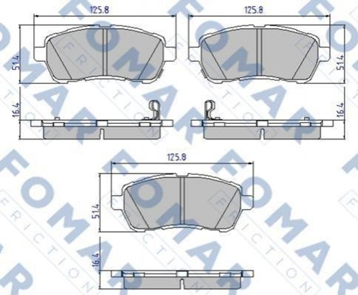 Тормозные колодки FOMAR FO 935981 Ford Fiesta; Suzuki Swift; Mazda 2; Daihatsu Sirion 04465B1190, 04465B1120, 04465B1191 - изображение 1