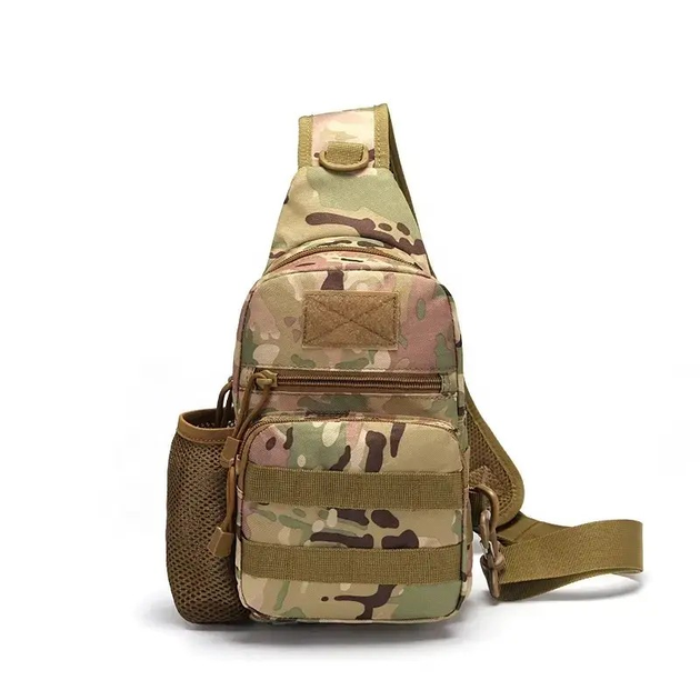 Чоловіча тактична сумка-слінг через плече з регульованою ручкою та місцем для шеврону мультикам - изображение 2