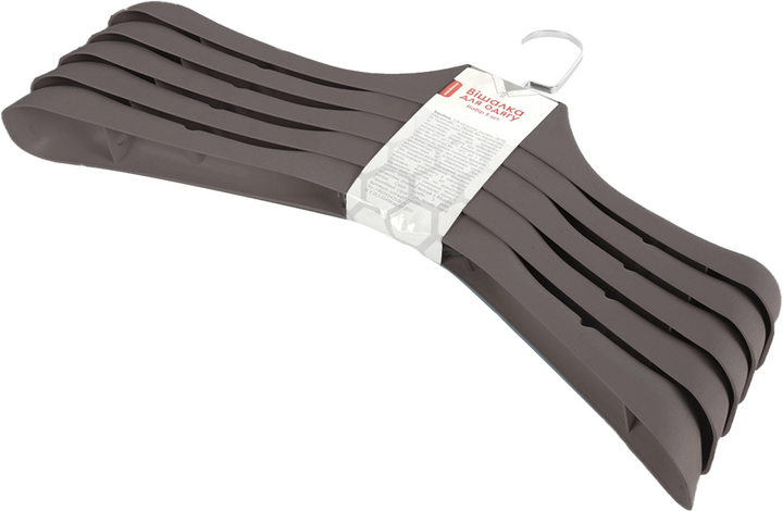 Набор вешалок для одежды Алеана 39.5х4.5 см 5 шт темно-коричневый ...