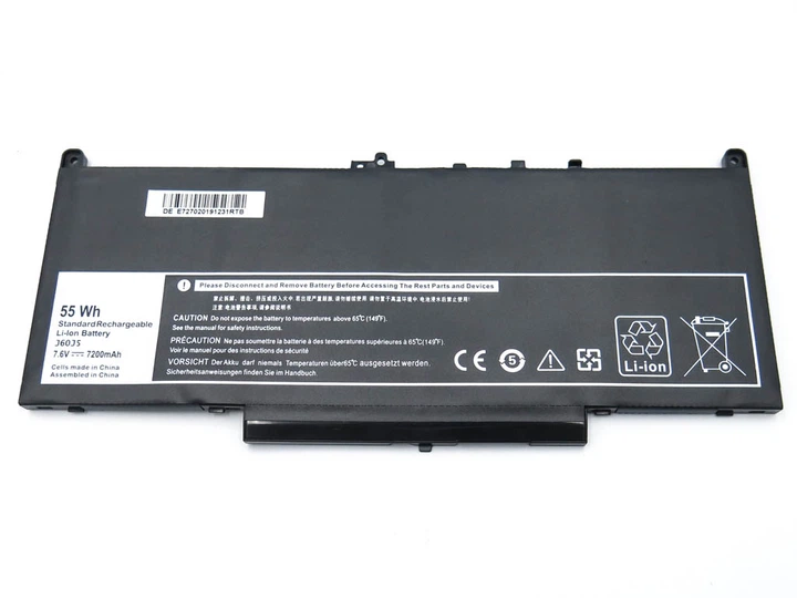 Батарея J60J5 для Dell Latitude E7270, E7470 (J60J5 R1V85 MC34Y 242WD) (7.4V 7200mAh 53Wh) (66628) - Фото 2 Батарея J60J5 для Dell Latitude E7270, E7470 (J60J5 R1V85 MC34Y 242WD) (7.4V 7200mAh 53Wh) (66628) - изображение 2
