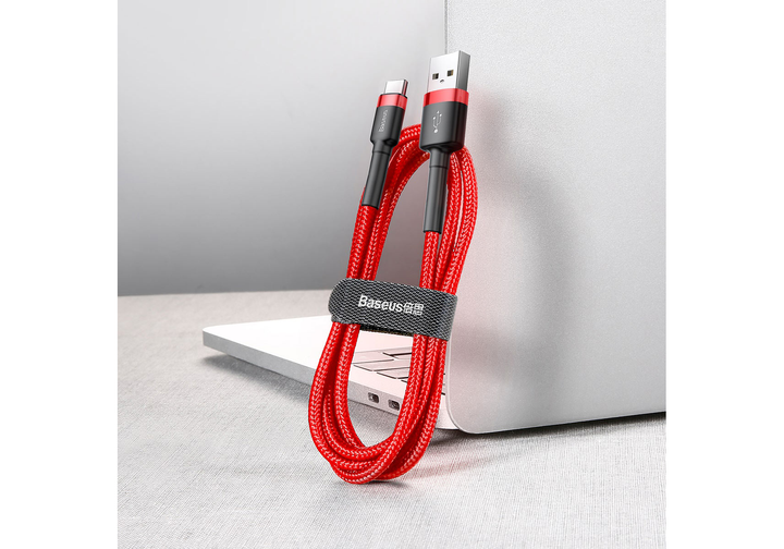 Кабель «USB to Type-C» Baseus Cafule QC3.0 3A 1m, красный - изображение 5