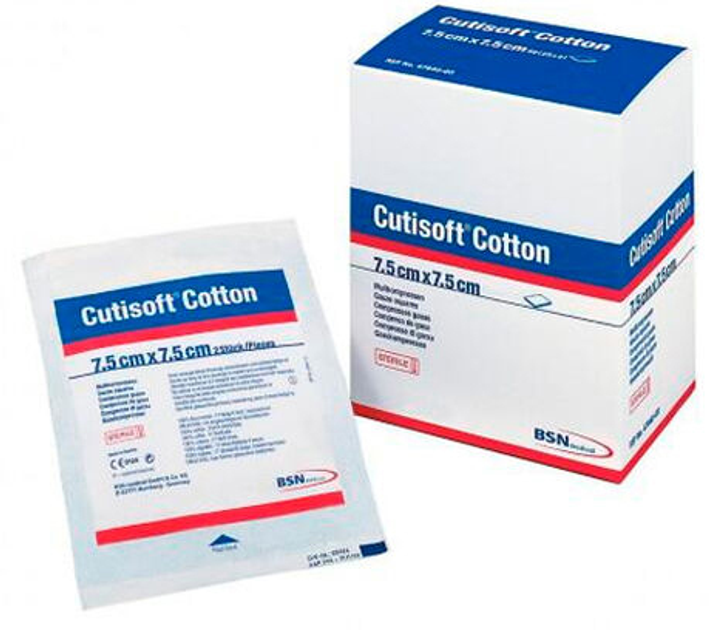 Пластир Bsn Medical Cutisoft Sterile Gauze Pads 7.5 x 7.5 см 12 шт (4042809592672) - зображення 1