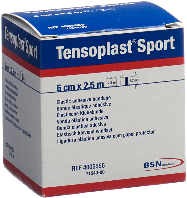 Bandaż elastyczny Bsn Medical Tensoplast Sport Adhesive Elastic Bandage 6 cm x 2.5 m (4042809002386) - obraz 1