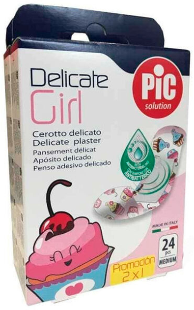 Пластир Pic Solution Delicate Tnt Girl Adhesive Dressings 1.9 x 7.2 см 24 шт (8058664083091) - зображення 1