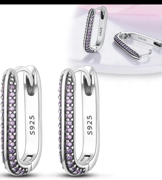 Сережки срібло. маленькими цирконами стиль Pandora 1190 -COPY- - зображення 2