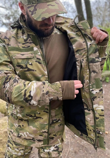 Військова форма мультикам демісезонна тактична multicam з наколінниками військова форма з курткою мультикам 52 - зображення 2