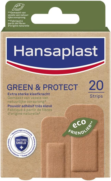 Пластырь Hansaplast Green & Protect 6 x 7 см 20 шт (4005800304200) - изображение 1