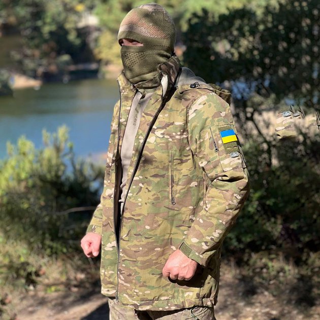 Чоловіча демісезонна Куртка CORDURA флісі з Капюшоном та Липучками під шеврони мультикам розмір L - зображення 2