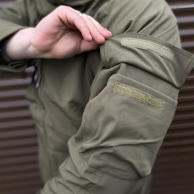 Мужская водонепроницаемая Куртка 2в1 HAN-WILD G8 Softshell со съемной флисовой подкладкой олива размер S - изображение 2