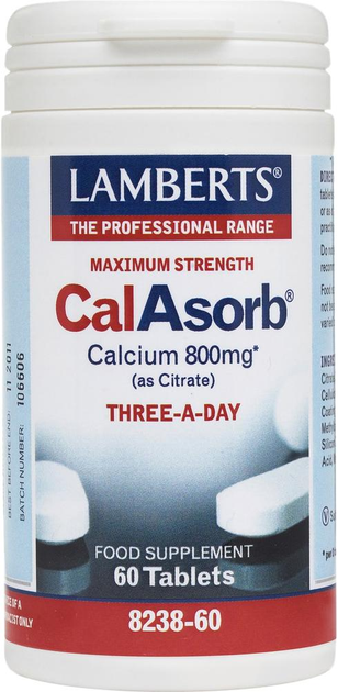 Дієтична добавка Lamberts Calasorb 800 мг 60 таблеток (5055148411749) - зображення 1