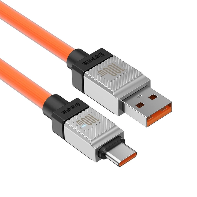 Кабель Baseus CoolPlay Series Fast Charging Cable USB to Type-C 100W (CAKW000607) 1m Orange - изображение 7