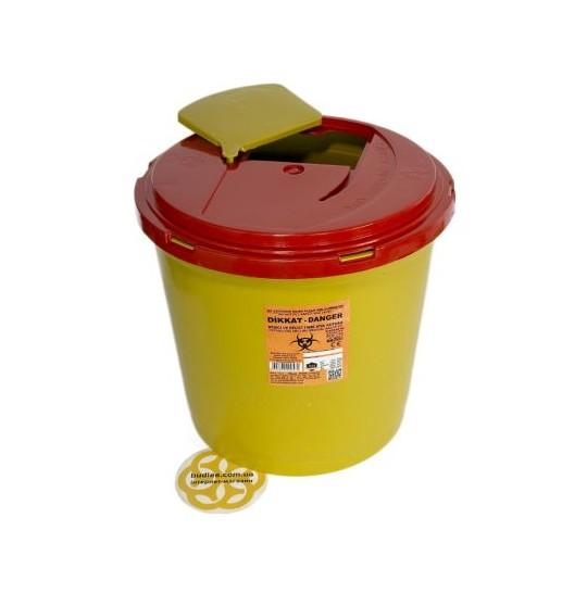 Контейнер для утилизации медицинских отходов 20 л, вторичный пластик, желтый - изображение 1