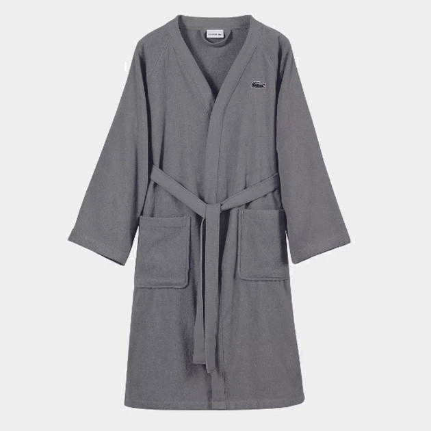 Халат мужской махровый демисезонный Lacoste 233089733 One size Серый (1159788922) - изображение 4