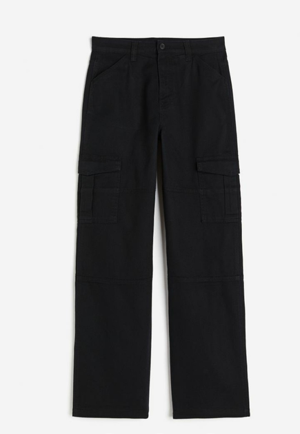 Жіночі штани карго H&M (56164) XS Чорні - Фото 2 Жіночі штани карго H&M (56164) XS Чорні - изображение 2