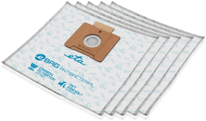 Комплект мішків для пилососа ETA eBag Antibacterial 4L 5 шт + фільтр універсальний (ETA960068020) - зображення 1