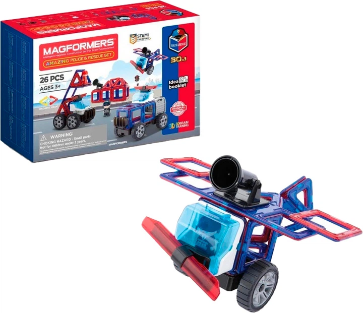 Klocki magnetyczne Magformers Policja i ratownicy 26 elementów (005-717001) - obraz 2