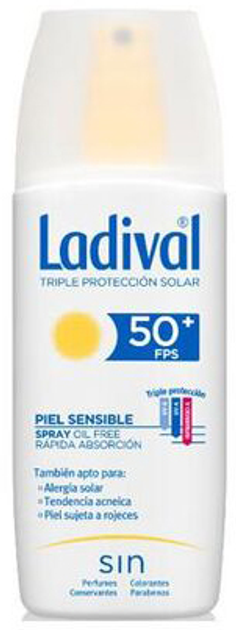 Żel przeciwsłoneczny w sprayu Ladival Piel Sensible y Alérgica SPF 50 Gel Spray 150 ml (8470001693242) - obraz 1