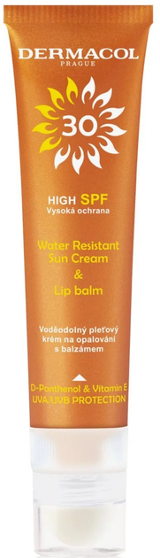 Krem przeciwsłoneczny Dermacol Sun Water Resistant Sun Cream & Lip Balm SPF30 30 ml (8595003117517) - obraz 1