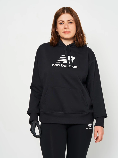 Худи женское New Balance Essentials Stacked Logo WT31533BK M Черное ...