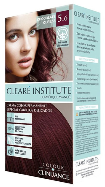 Farba kremowa z utleniaczem Cleare Institute Colour Clinuance 5.6 Chocolate Cherry 170 ml (8429449031239) - obraz 1