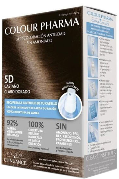 Farba kremowa z utleniaczem do włosówColor Clinuance Pharma 5D Castaño Claro 170 ml (8429449027225) - obraz 1