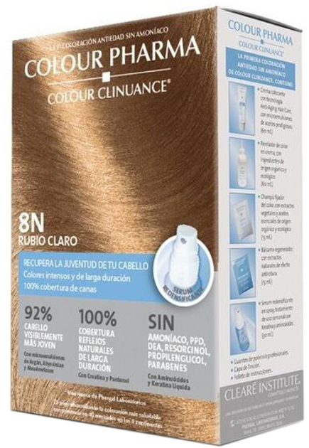 Farba kremowa z utleniaczem do włosów Color Clinuance Pharma 8N Rubio Claro 170 ml (8429449027195) - obraz 1