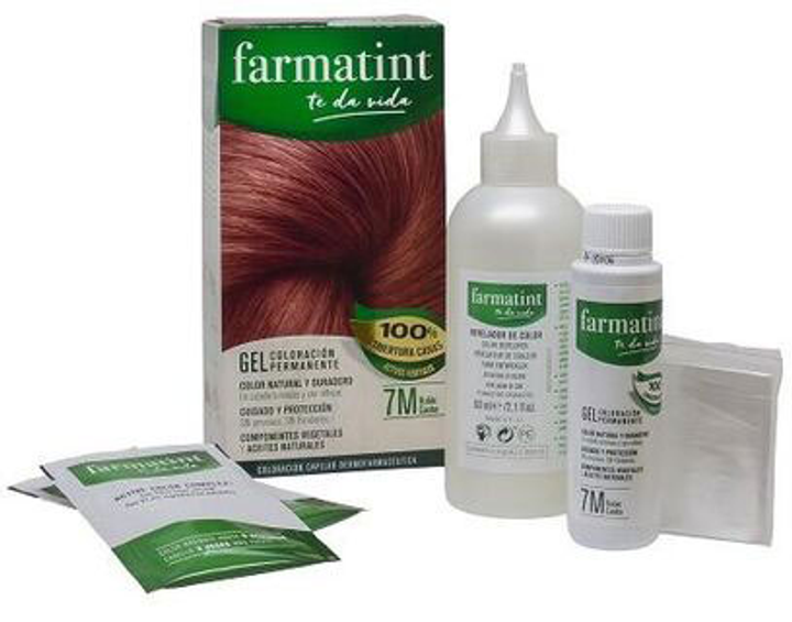 Farba kremowa bez utleniacza do włosów Farmatint Gel Coloración Permanente 7m-rubio Caoba 135 ml (8470001790361) - obraz 2