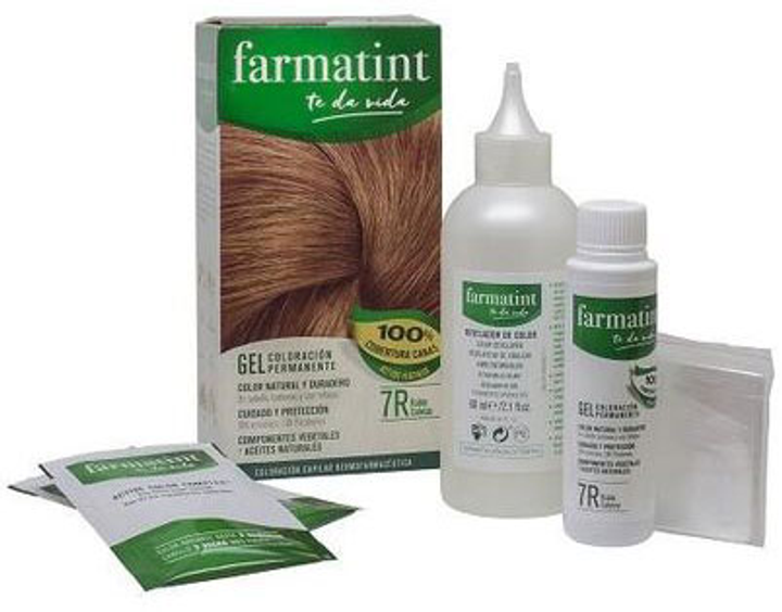 Farba kremowa bez utleniacza do włosów Farmatint Gel Coloración Permanente 7r-rubio Cobrizo 155 ml (8470001790026) - obraz 2