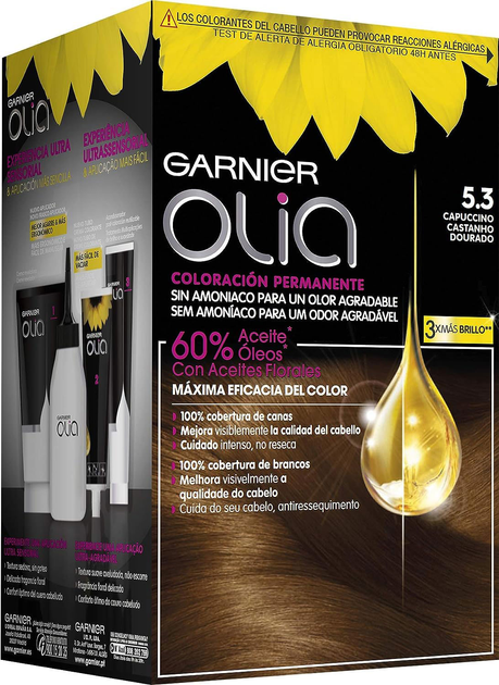 Крем-фарба без окислювача Garnier Olia Permanent Coloring 5.3 Capuccino 60 мл (3600541234772) - зображення 1