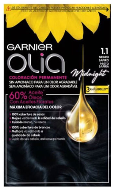 Крем-фарба без окислювача Garnier Olia Permanent Coloring 1.10 Black Sapphire 60 мл (3600542306997) - зображення 1