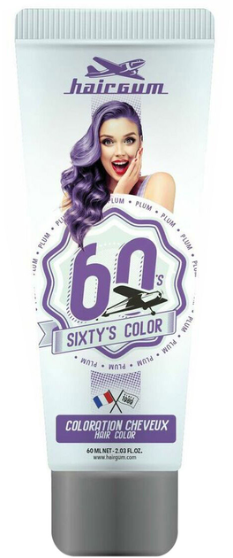 Farba kremowa bez utleniacza do włosów Hairgum Sixty's Color Hair Color Plum 60 ml (3426354087851) - obraz 1