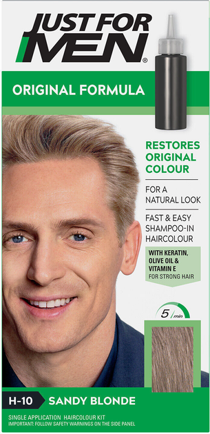 Farba kremowa z utleniaczem do włosów Just For Men Shampoo-in Haircolour H10 Sandy Blond 66 ml (5010934003034) - obraz 1