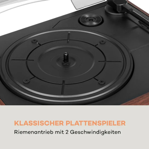 Стерео система Auna 388-BT Wood Stereo Hifi System Turntable без пульта - Фото 5 Стерео система Auna 388-BT Wood Stereo Hifi System Turntable без пульта - зображення 5
