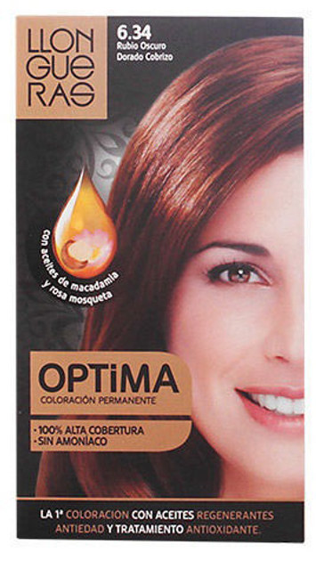 Farba kremowa z utleniaczem do włosów Llongueras Optima Permanent Hair Colour Ammonia Free 6.34 Dark Golden Copper Blond 152 ml (8432225052090) - obraz 1