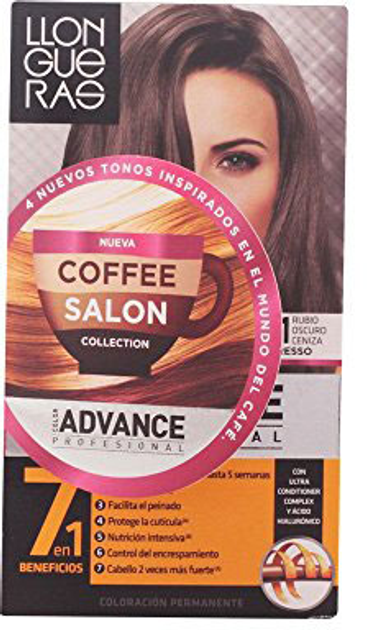 Крем-фарба для волосся з окислювачем Llongueras Color Advance Coffee Salon Collection Hair Colour 6.1 Dark Ash Blonde 125 мл (8411126044403) - зображення 1