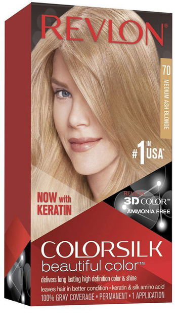 Farba kremowa z utleniaczem do włosów Revlon COLORSILK Tinte 70-rubio Medio Ceniza 60 ml (309978695707) - obraz 1