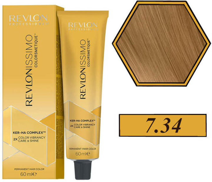 Farba kremowa z utleniaczem do włosów Revlon Professional Revlonissimo Colorsmetique 7.34 -Medium Coppery Gold Blon 60 ml (8007376057715) - obraz 2