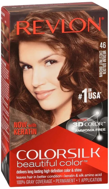 Крем-фарба для волосся з окислювачем Revlon Professional Colorsilk Ammonia Free 46 Medium Golden Chestnut Brown 60 мл (309978695462) - зображення 1