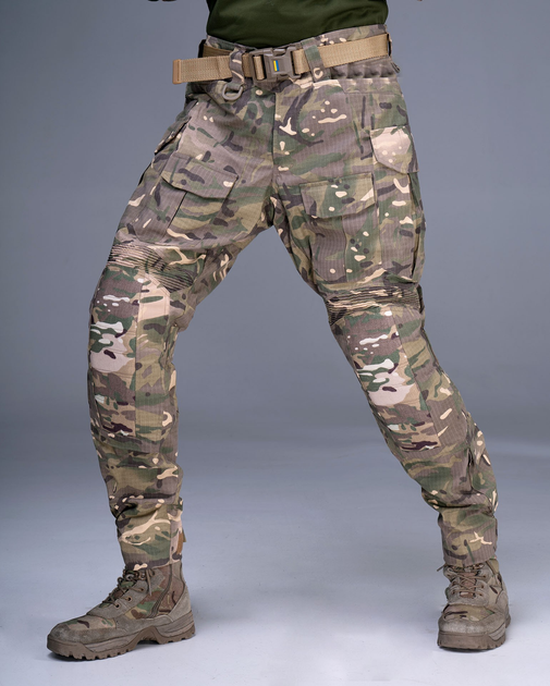 Тактические штурмовые штаны UATAC Gen 5.2 (L) Мультикам Лес с наколенниками - изображение 1