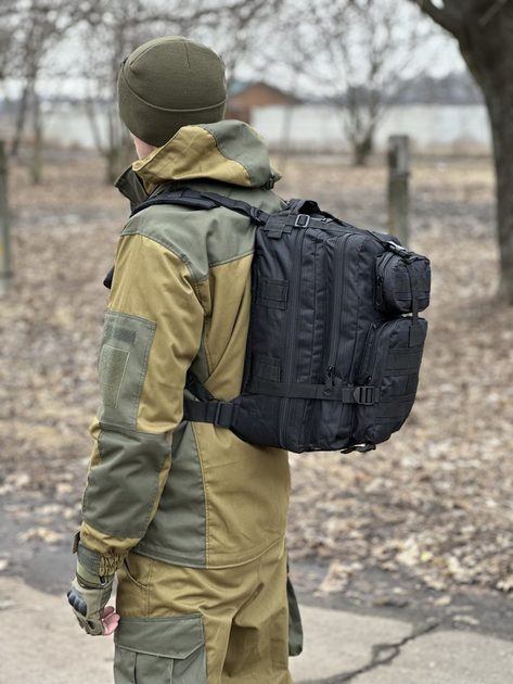 Тактичний рюкзак штурмовий Tactic на 25 л військовий рюкзак Чорний (ta25-black) - зображення 2