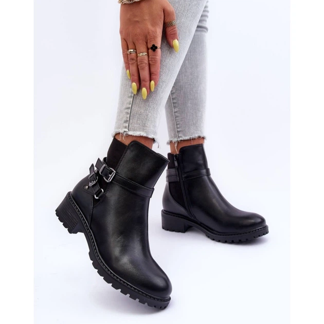 Botki damskie na słupku Minks 41 Czarne (5905677670417) - obraz 3