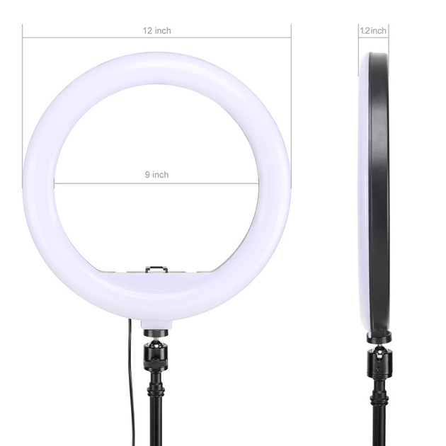 Тримач з кільцевим освітленням Bluetooth 12 " YQ-320A light set (Kit2) |170cm Stand, Plug Powered, 3000-6500K| - изображение 4
